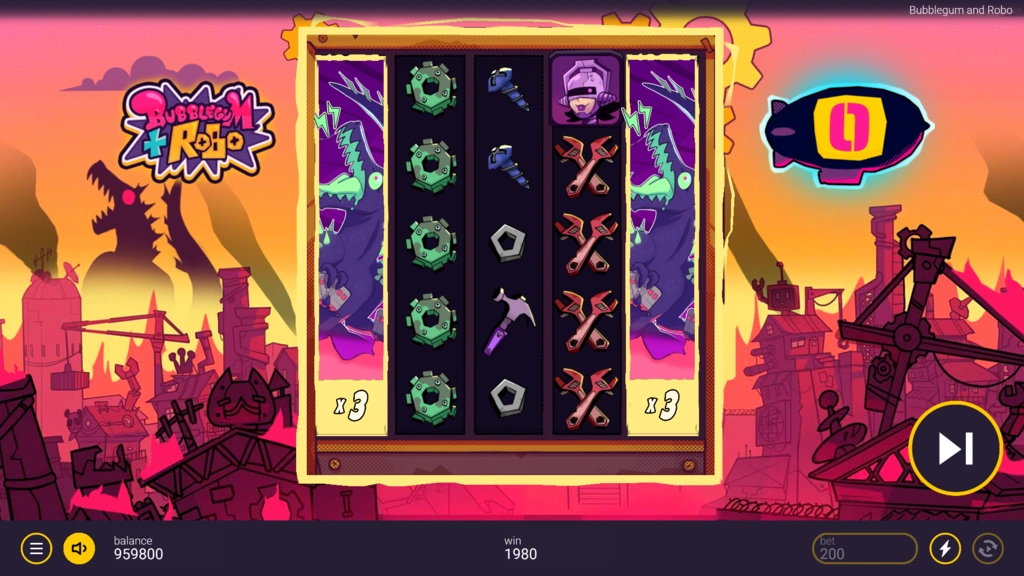 Bubblegum and Robo - Expanding Sticky Multiplier Wild